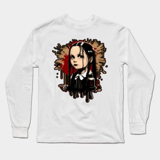 Wednesday Cartoon Splash Long Sleeve T-Shirt